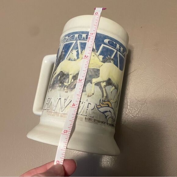 Vintage Tall Mug From Super Bowl XXXIII (33) Denver Broncos 1999 Ceramic - Picture 8 of 8